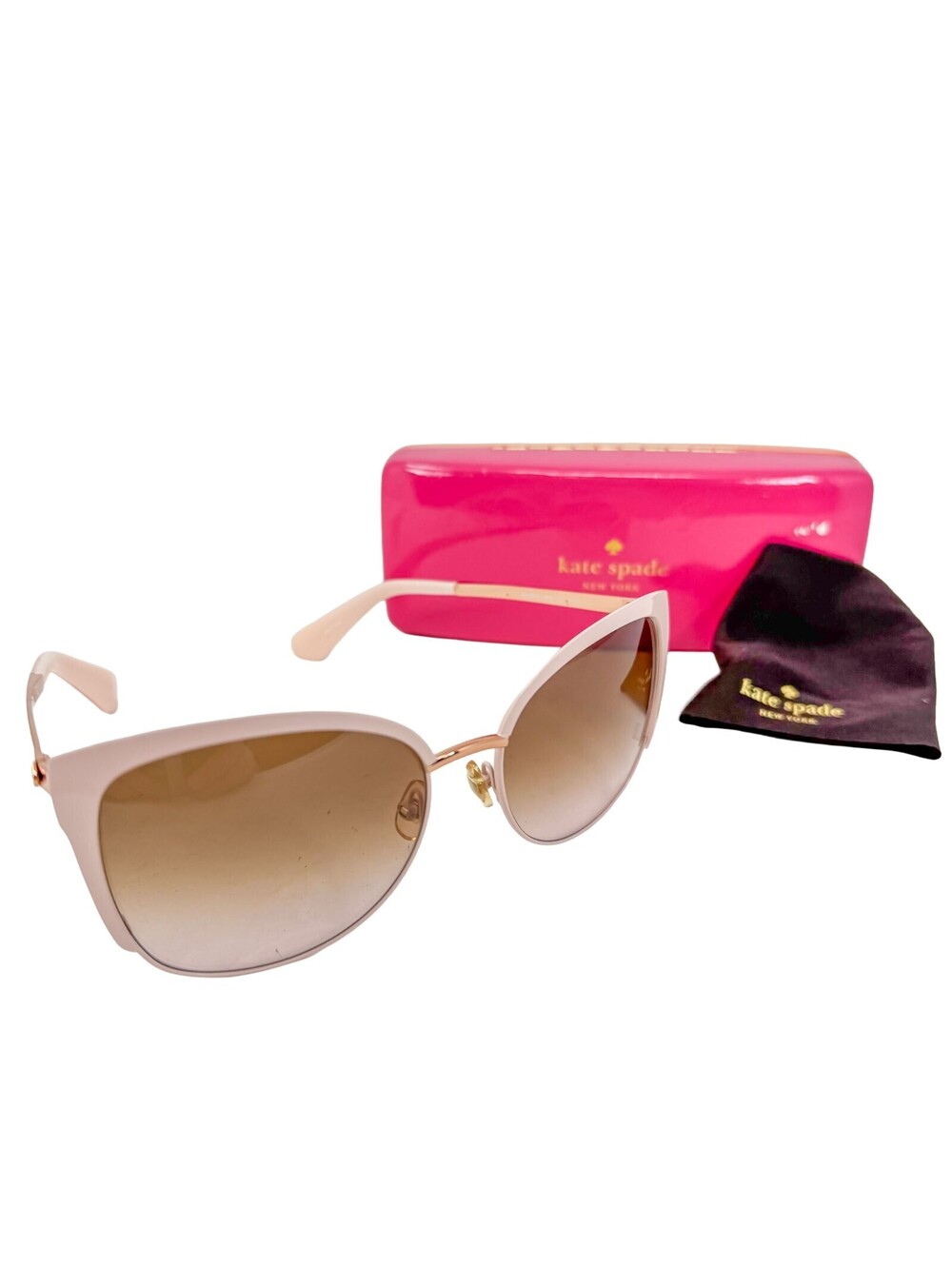 Kate Spade Gradient Sunglasses Genice/S 0RRD WI Pink/Rose Gold Cat Eye 57 mm